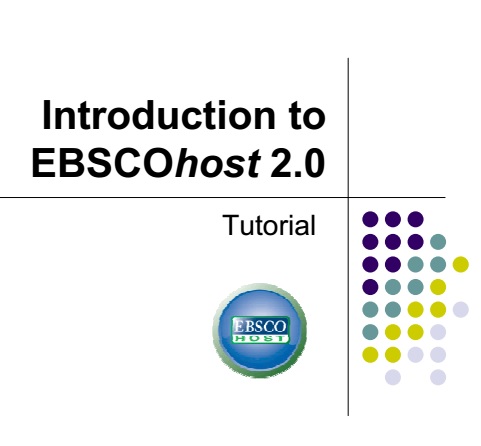 Introduction to Ebsco 2.0